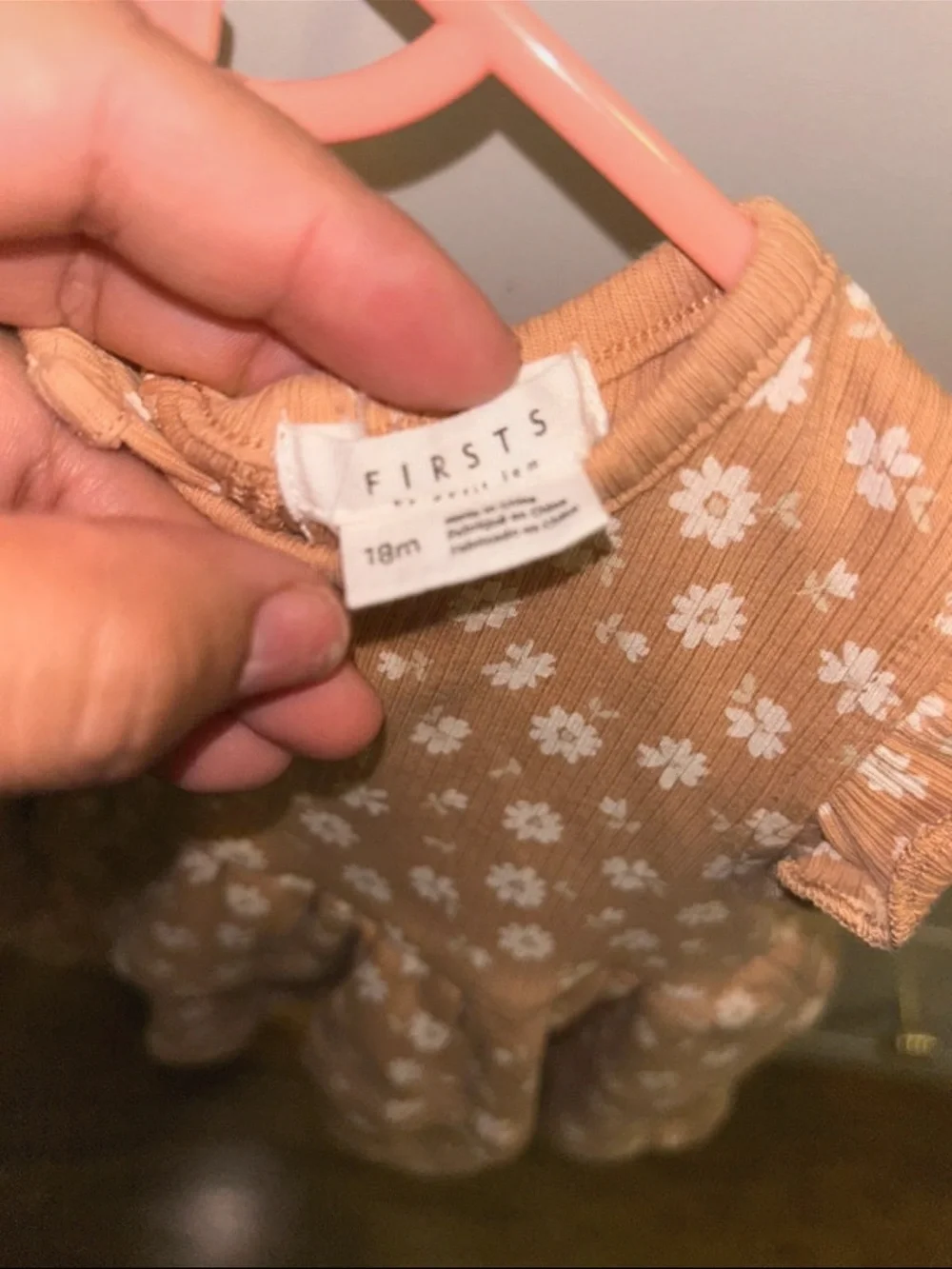 Tan Daisy Ruffle Top & Bloomers Kids Set